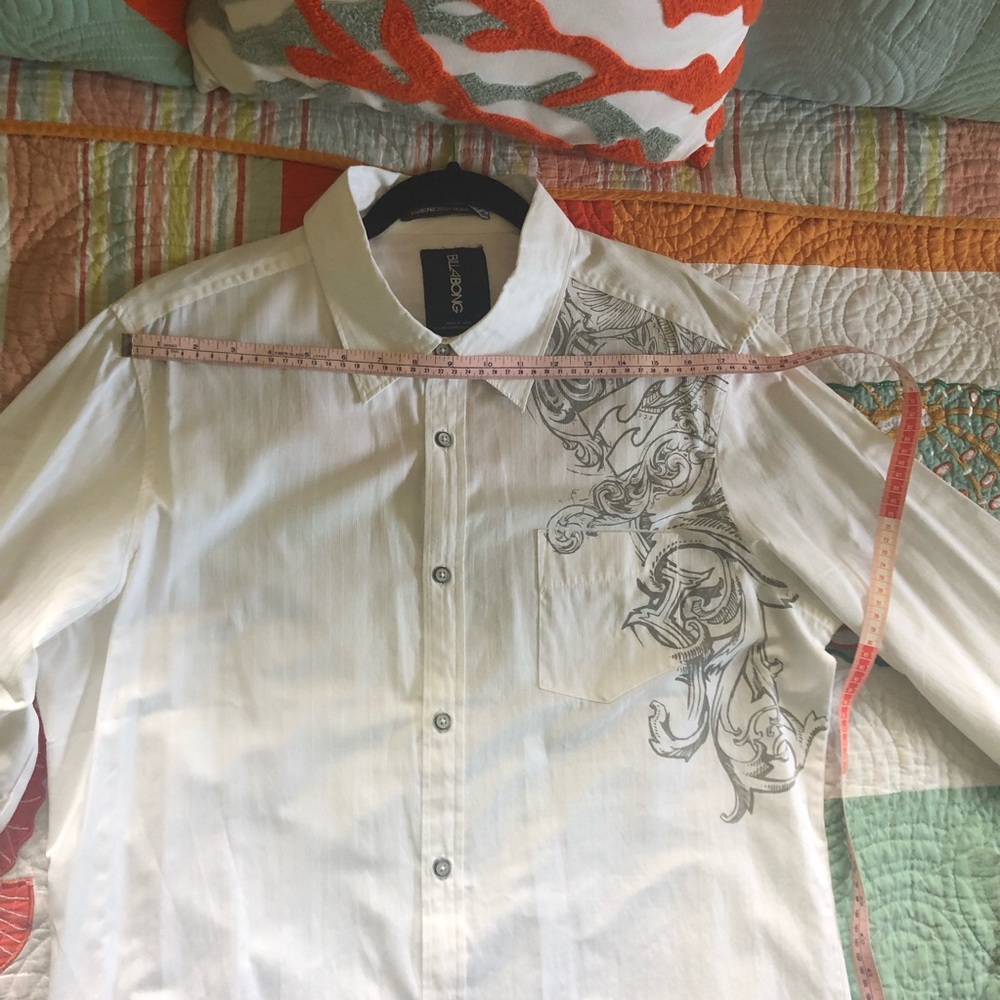 Billabong White Dobby weave longsleeve buttonup XL
